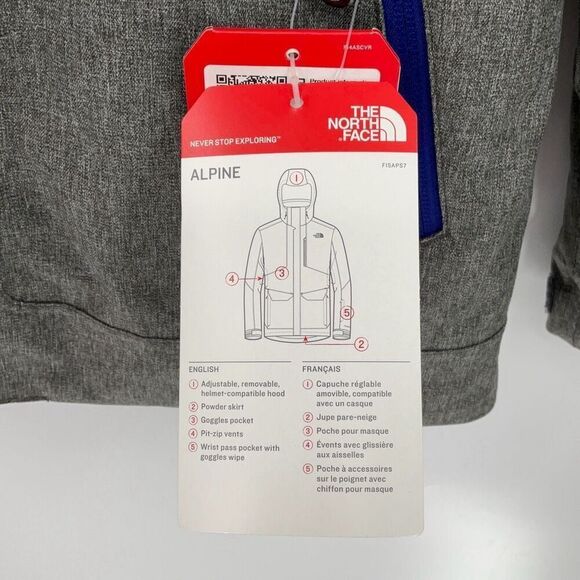 The North Face Gray Long Sleeve Full Zip Insulated Ski Jacket Size Small - Picture 5 of 12